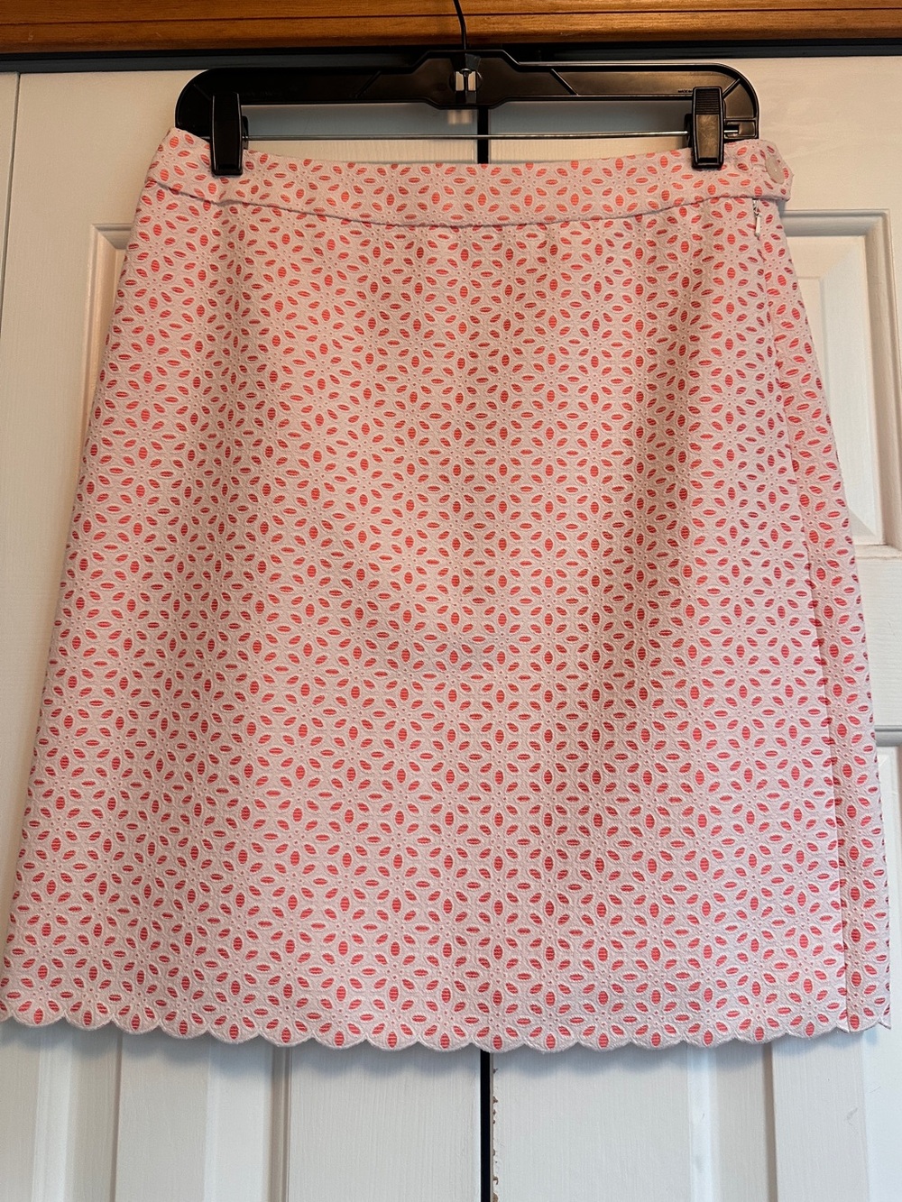 Brooks Brothers Pink Eyelet A-Line Skirt with Scalloped Hem Size 2